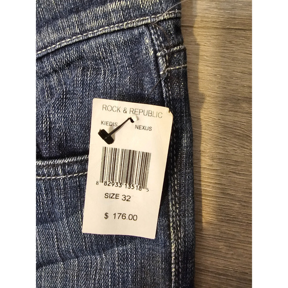 NWT Rock & Republic Denim Blue Jeans 32 X 36 Bootcut Kiedis MSRP 176 Long Tall - Picture 3 of 7